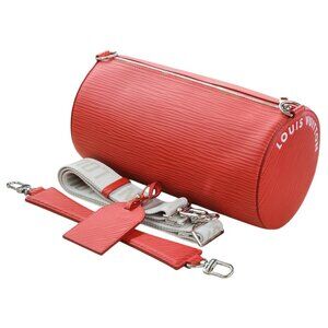 New Louis Vuitton Soft Polochon MM Epi XL Vermillion Red Shoulder Handbag M23719